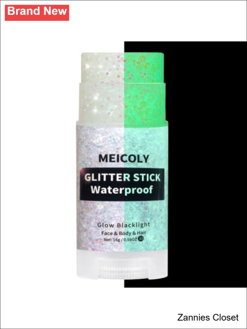 👻 Glow in the Dark Hair & Body Glitter Stick Waterproof Neon Party Makeup